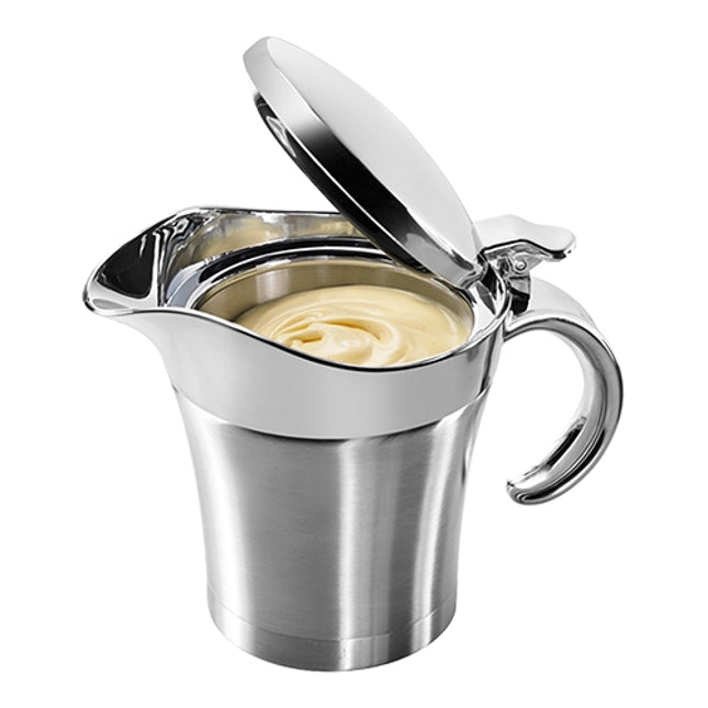 EMGA sauciere thermo met deksel 0,5 liter – warmhoudschaal voor sauzen in de horeca