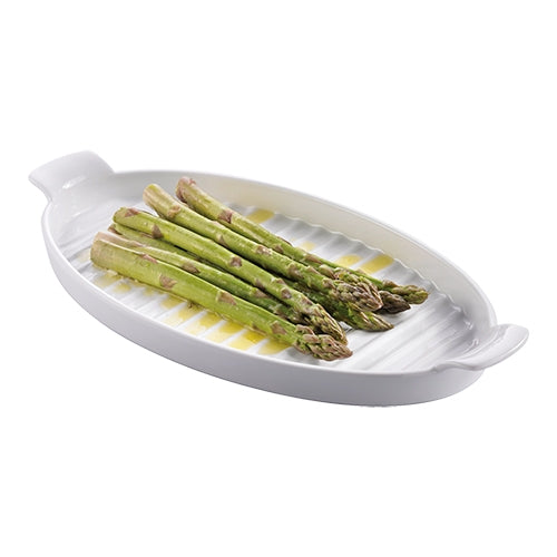 EMGA aspergeschaal RVS – elegante serveerschaal voor fine dining en banqueting