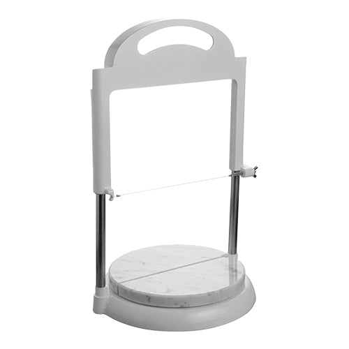 EMGA kaasguillotine met marmeren voet – elegante kaassnijder voor presentatie