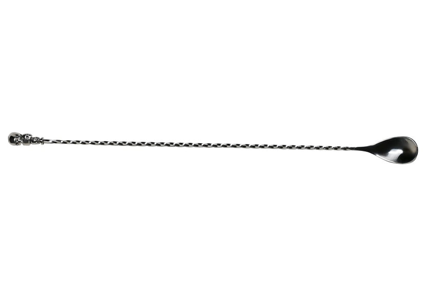 47 Ronin Skull barlepel RVS 39,5 cm – roerlepel met doodshoofd voor de cocktailbar