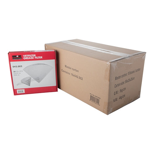 EMGA vetfilters overdoos 10x50 stuks – papieren vetfilters voor frituurmachines