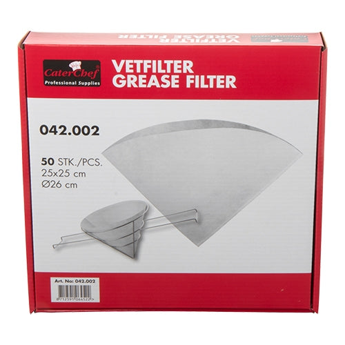 EMGA vetfilters doos 50 stuks – papieren vetfilters voor professionele frituurmachines