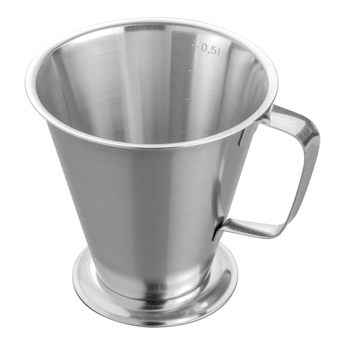 EMGA maatbeker 0,5 liter RVS – compacte RVS maatbeker voor de horeca