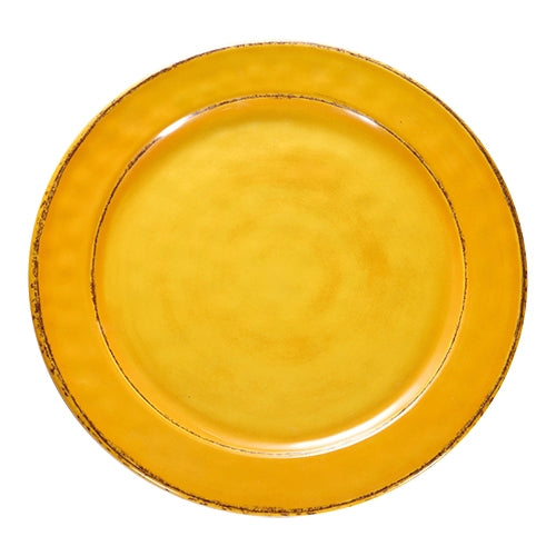 EMGA serveerbord Ø 22 cm geel – geel melamine serveerbord voor kleurrijke presentaties