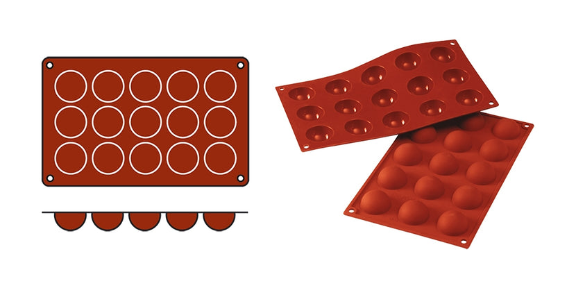 EMGA Siliconflex Half-Sphere – siliconen halvebolvorm voor mousse en bavarois