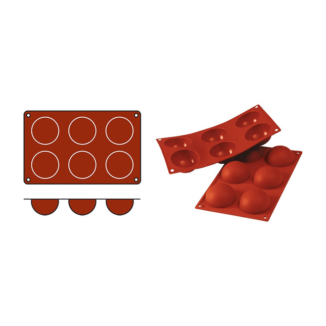 EMGA Siliconflex Half-Sphere groot – grote siliconen bolvorm voor entremet en mousse