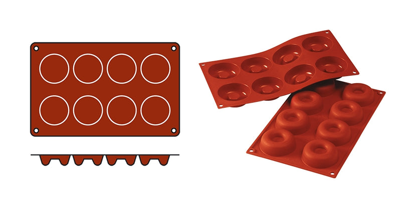 EMGA Siliconflex Mediumsavarin – siliconen savarin ringvorm voor medium desserts