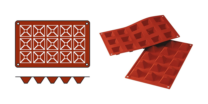EMGA Siliconflex Minipyramids – siliconen mini piramide-vormpjes voor decoratieve desserts