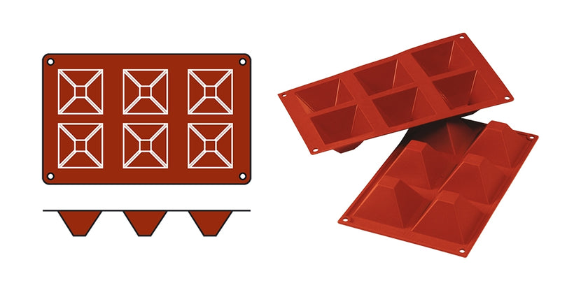 EMGA Siliconflex Pyramids – siliconen piramidevorm voor entremet en moderne desserts