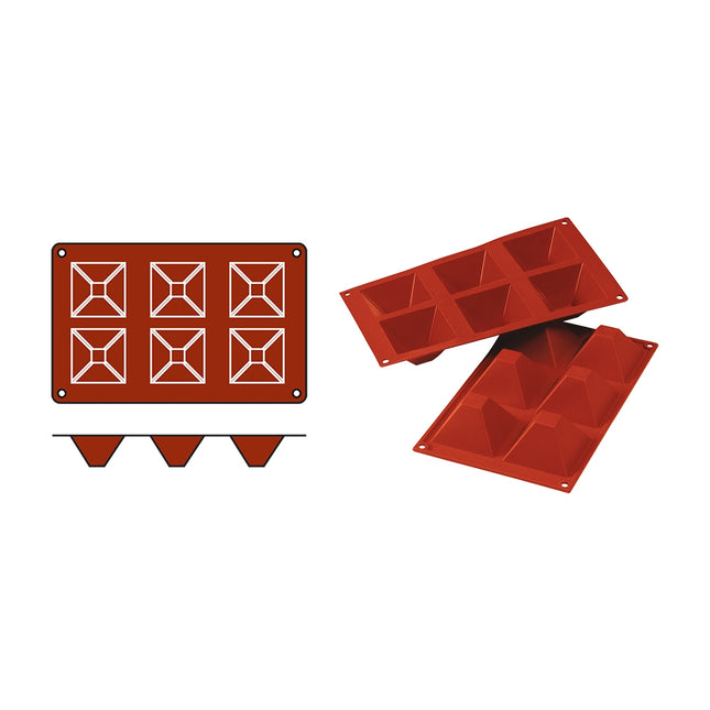 EMGA Siliconflex Pyramids – siliconen piramidevorm voor entremet en moderne desserts