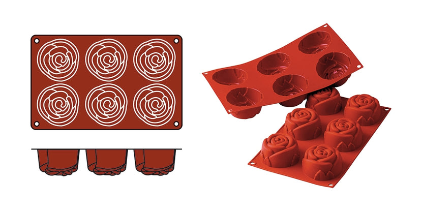 EMGA Siliconflex Rose – siliconen rozenvorm voor decoratieve gebakjes en chocolade