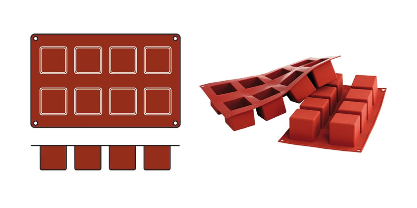 EMGA Siliconflex Cubes – siliconen kubusvormpjes voor moderne dessertpresentaties