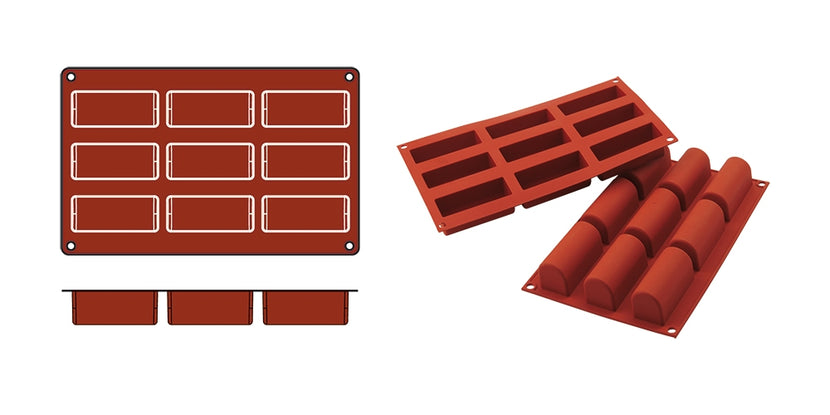 EMGA Siliconflex Midibuche – siliconen boomstronkvorm voor kerst- en entremetcakes
