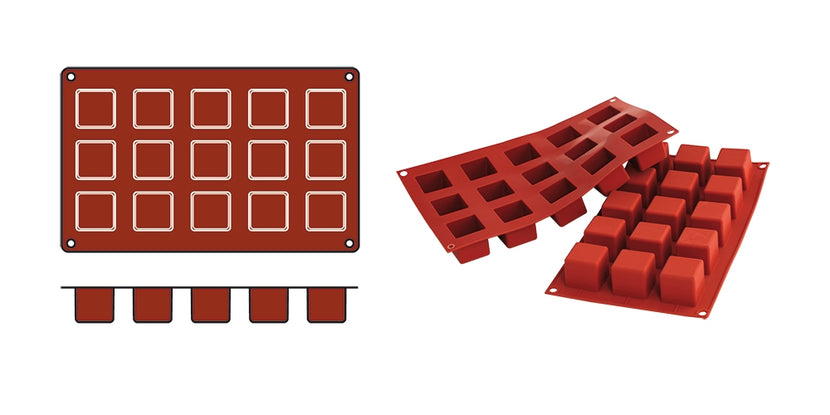 EMGA Siliconflex Cubes groot – siliconen kubusvorm voor grotere entremet en cakes