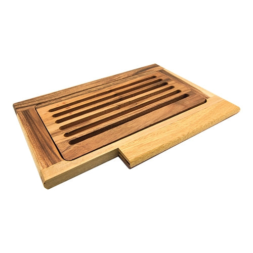 EMGA broodsnijplank 38x26 cm – houten broodplank met kruimelrooster voor de horeca