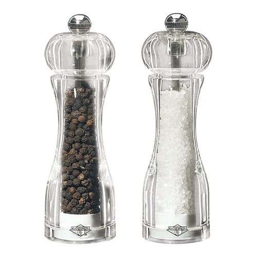 EMGA peper- en zoutmolen acryl 14 cm – duo molenset voor de horecatafel