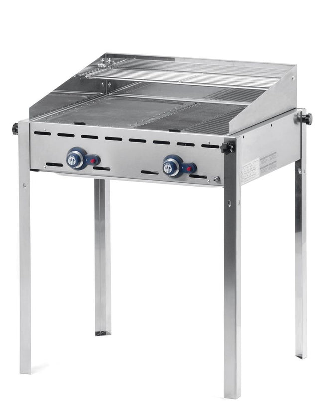 Hendi Green Fire gasbarbecue 2 branders – professionele BBQ voor restaurant en catering