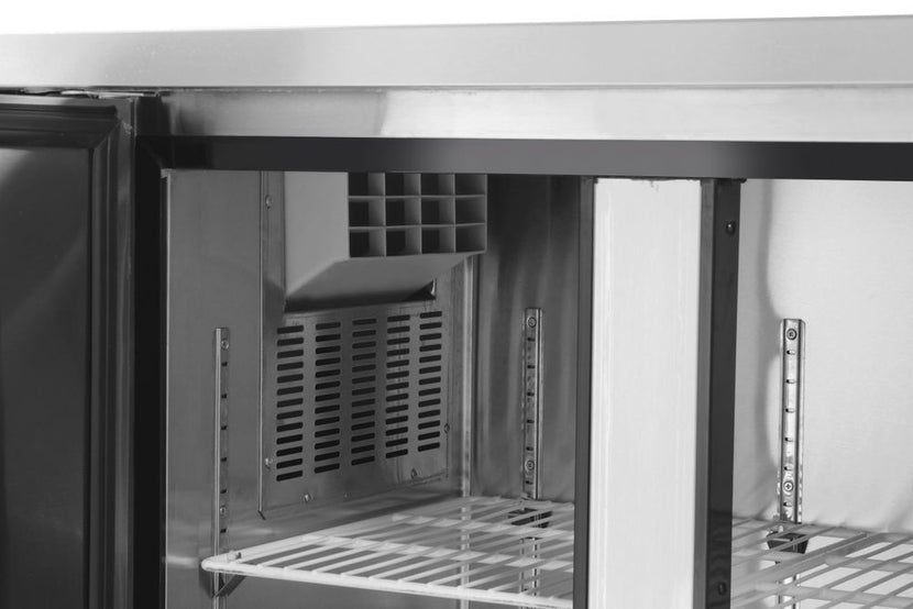 Hendi 2-deurs vrieswerkbank RVS – compacte 220 l diepvries voor snackbar en keuken