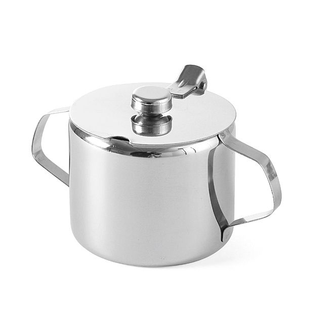 Hendi suikerpot RVS 0,3 liter met deksel 85x80 mm – roestvrijstalen suikerpotje voor tafel