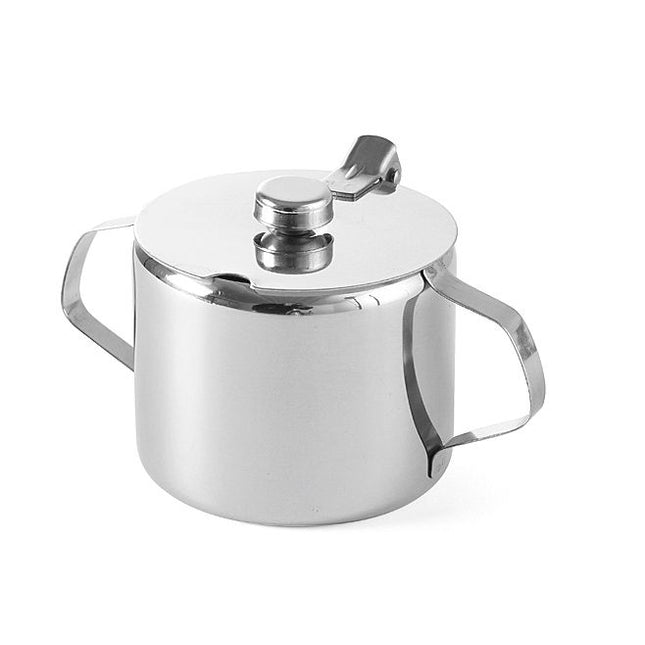 Hendi suikerpot RVS 0,3 liter met deksel 85x80 mm – roestvrijstalen suikerpotje voor tafel