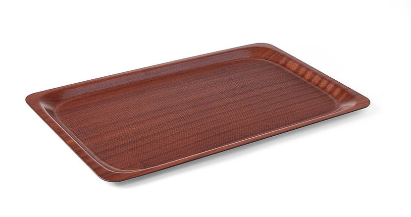 Hendi dienblad mahonie 330x430 mm antislip Woodform – houten serveerblad voor café en restaurant