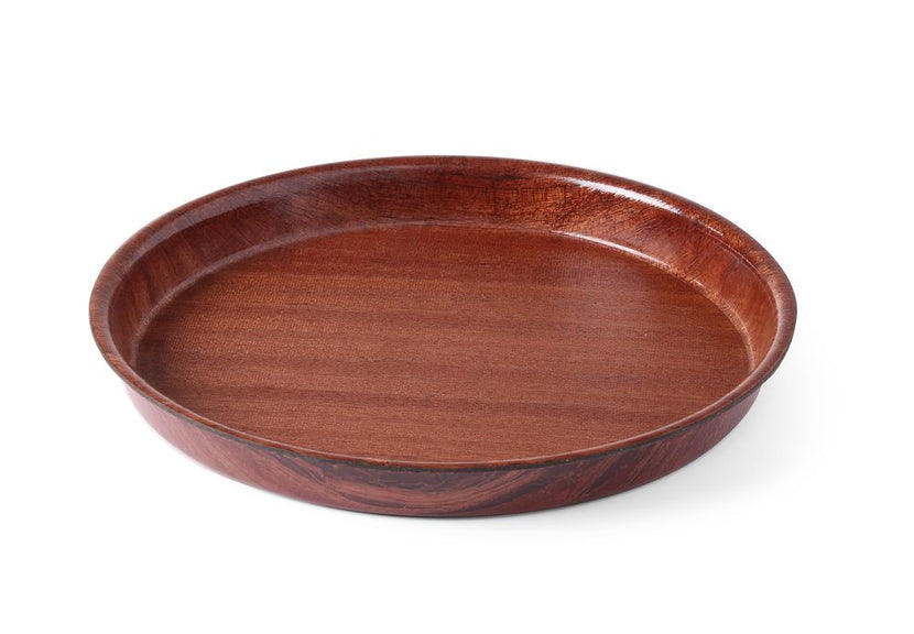 Hendi dienblad mahonie rond Ø420x30 mm antislip – groot houten serveerblad voor bar en terras