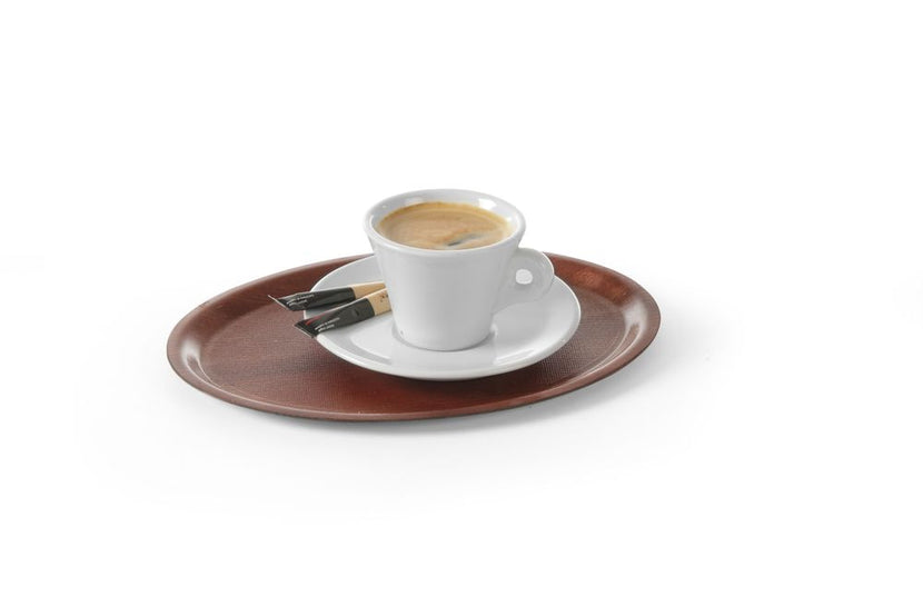 Hendi ovaal mahonie dienblad 290x210 mm Woodform – antislip tray voor bar en roomservice