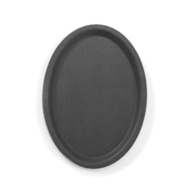 Hendi dienblad zwart ovaal 160x230 mm polyester – compact serveerblad voor bar en restaurant