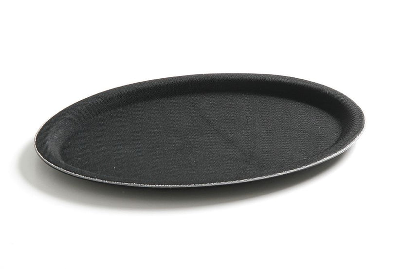 Hendi dienblad zwart ovaal 210x290 mm polyester – antislip serveerblad voor bar en restaurant
