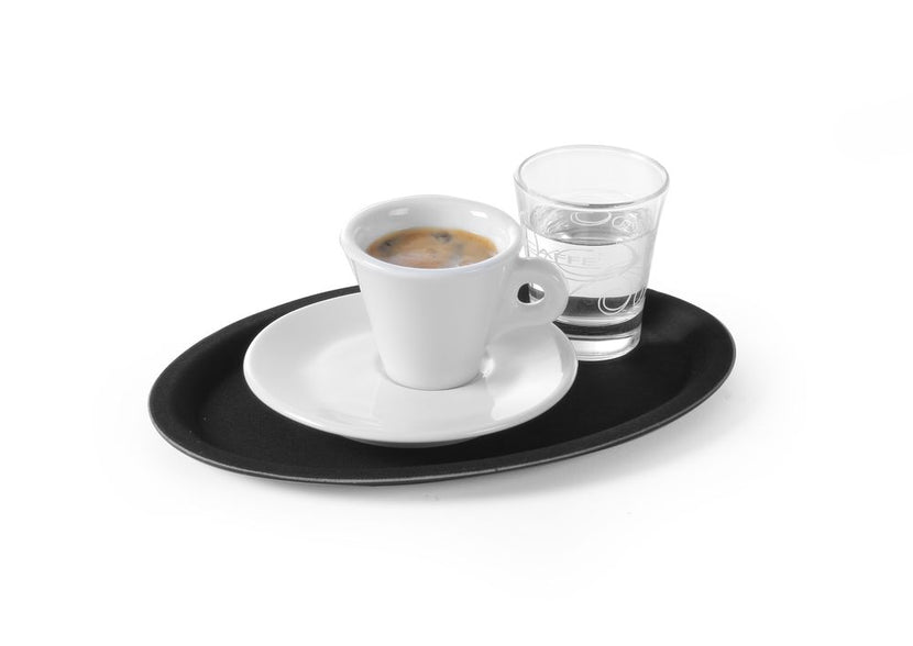 Hendi zwart ovaal dienblad 210x290 mm – lichte kunststof tray voor horeca en terrasbediening