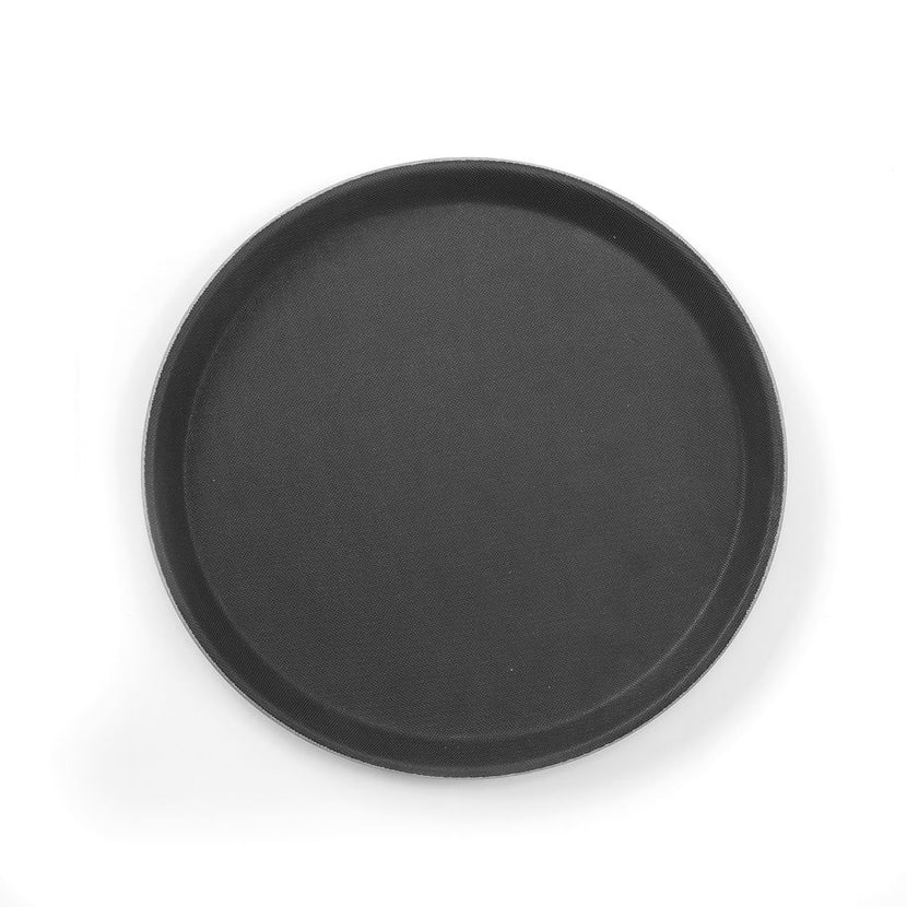Hendi zwart rond dienblad 350 mm – lichte antislip tray voor bediening in café en hotel