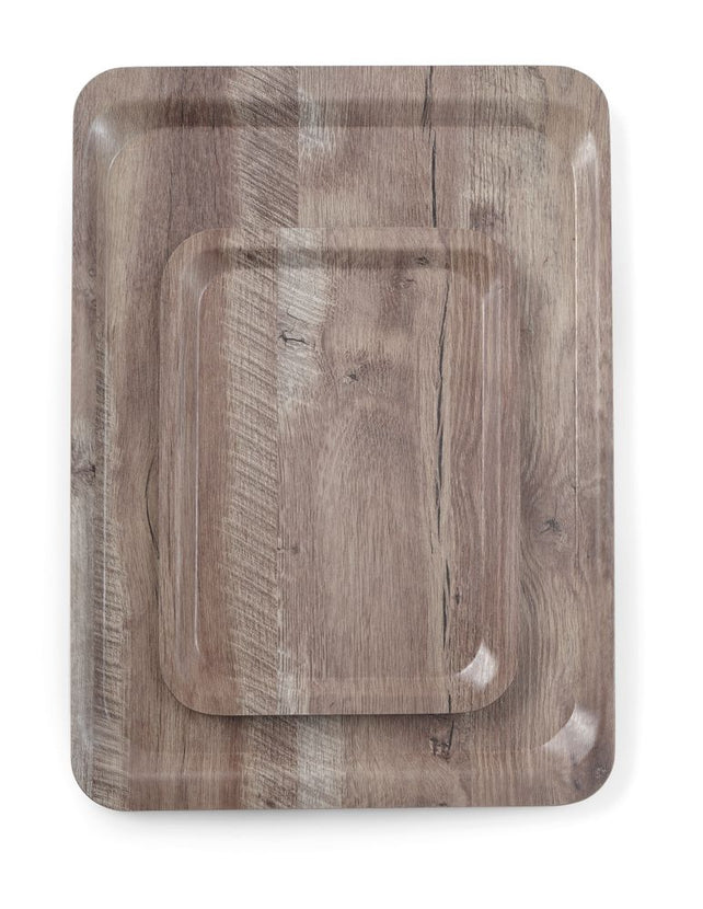 Hendi dienblad donker eiken 370x530 mm melamine – groot serveerblad voor bar en restaurant