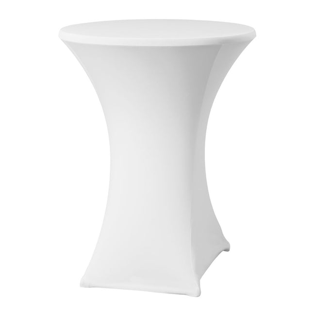 Hendi statafelhoes wit – strakke stretchhoes voor statafels bij events, catering en horeca