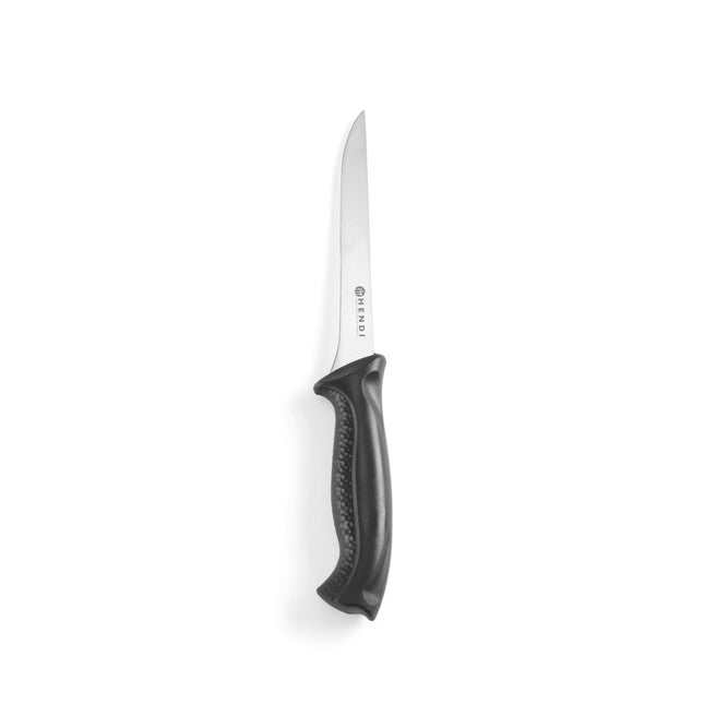 Hendi uitbeenmes 150 mm met zwart PP-heft – smal mes voor uitbenen en fileren in de slagerij