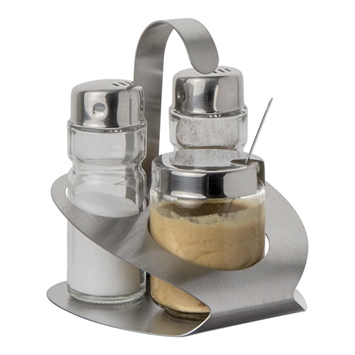EMGA Menage RVS 3-delig peper, zout en mosterd – complete tafelset voor restaurants