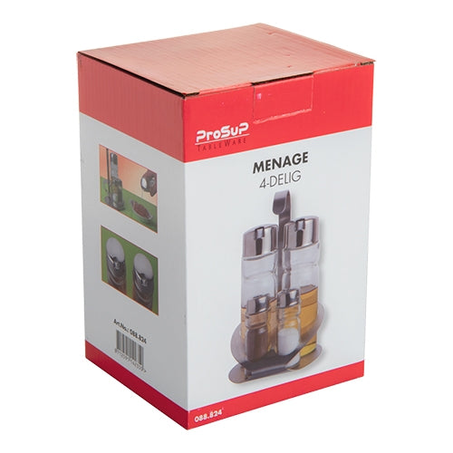 EMGA RVS menage 4-delig – luxe tafelset voor restaurants en hotels