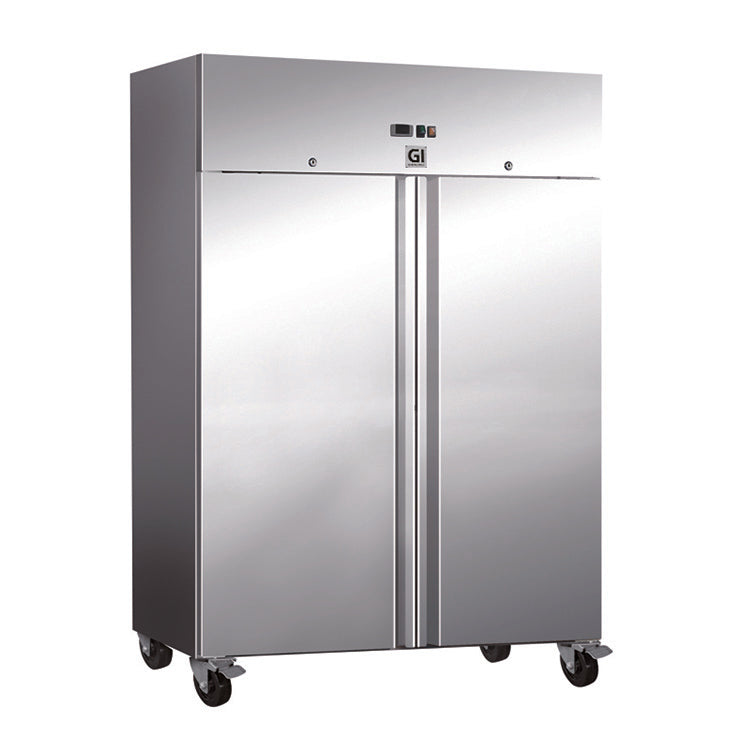 Gastro-Inox RVS vriezer 1200 liter dubbeldeurs – grote horecavrieskast voor catering
