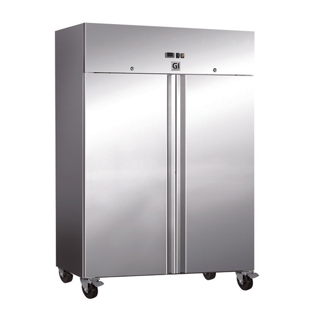 Gastro-Inox RVS vriezer 1200 liter dubbeldeurs – grote horecavrieskast voor catering