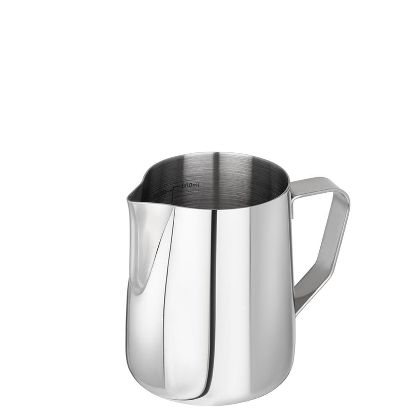 APS open schenkkan Ø 9 cm 0,6 liter – RVS kan voor melk en water in restaurant en hotel
