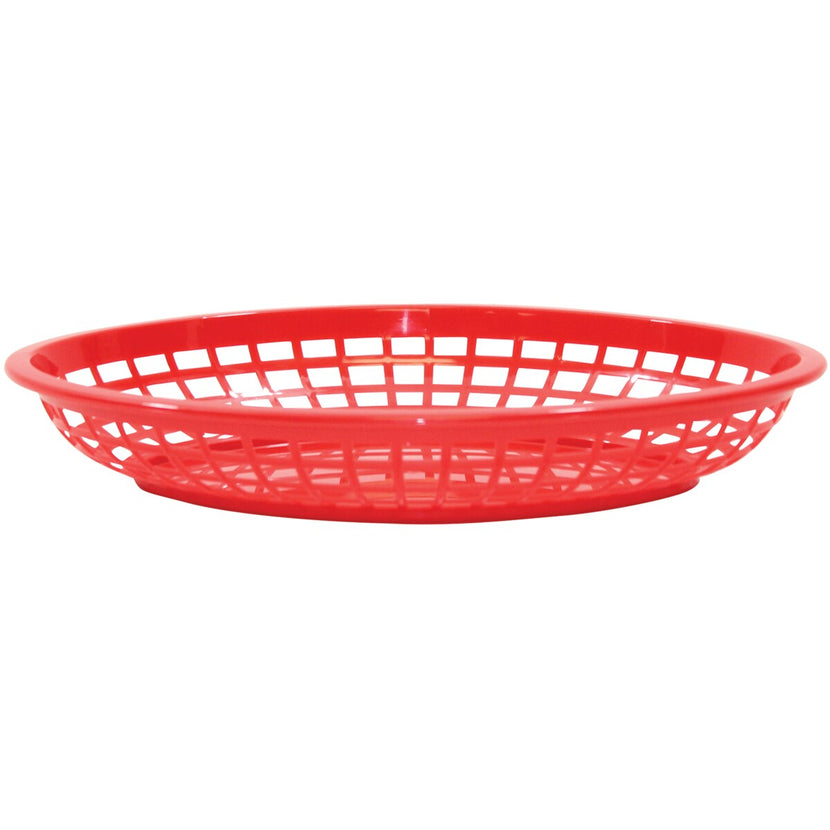 Tablecraft Jumbo ovaal mandje rood – groot kunststof serveermandje voor friet en snacks in de horeca