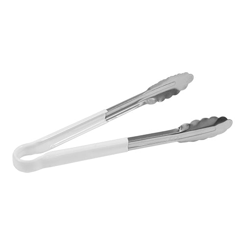 EMGA Serveertang 30 cm wit – witte lange serveertang voor buffetten en zelfbediening