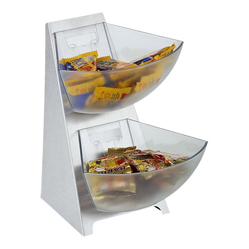 EMGA Dispenser rack 2-etages RVS – tweelaags RVS rek voor bestek en servetten
