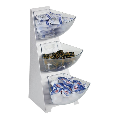 EMGA Dispenser rack 3-etages RVS – drielaags RVS dispenserrek voor buffet en counter