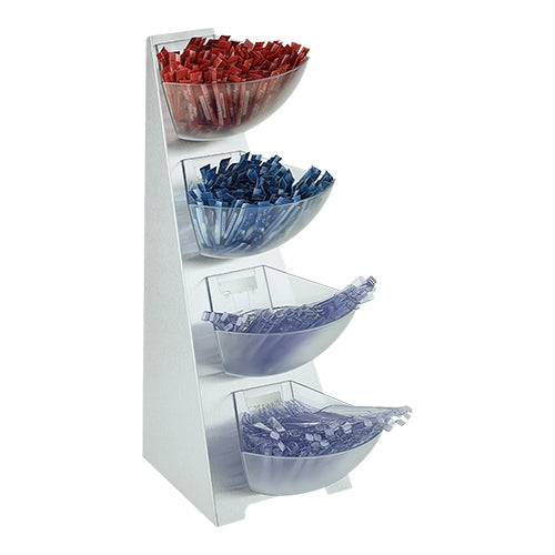 EMGA Dispenser rack 4-etages RVS – vierlaags RVS rek voor bestek en servetten