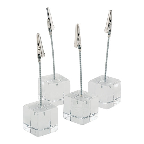 EMGA Kaartstandaard met klem set 4 – tafelstandaards voor menu- en tafelkaarten