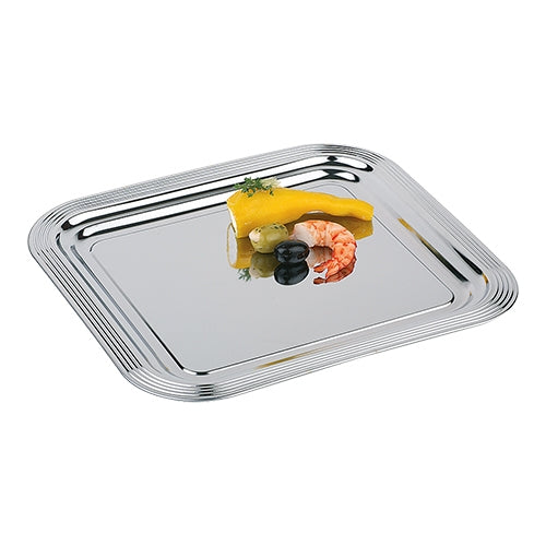 EMGA Verchroomd partyplateau 35x32 cm – presentatieplateau voor koude buffetten