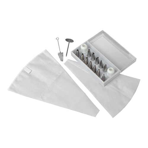 EMGA RVS sierspuitjes 18-delig – complete spuitmondset voor slagroom en botercreme