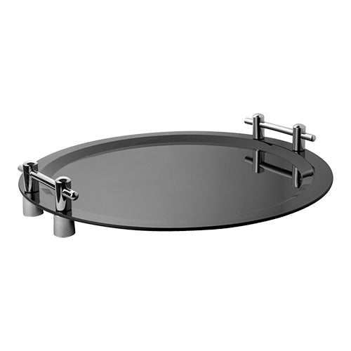 EMGA Serveerplateau Ø 50 cm zwart – zwart rond buffetplateau voor catering en feesten