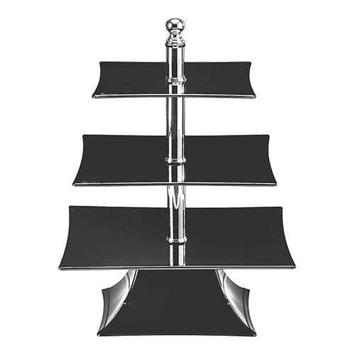 EMGA Taartstandaard 3-etages zwart – drielaagse etagere voor patisserie en amuses