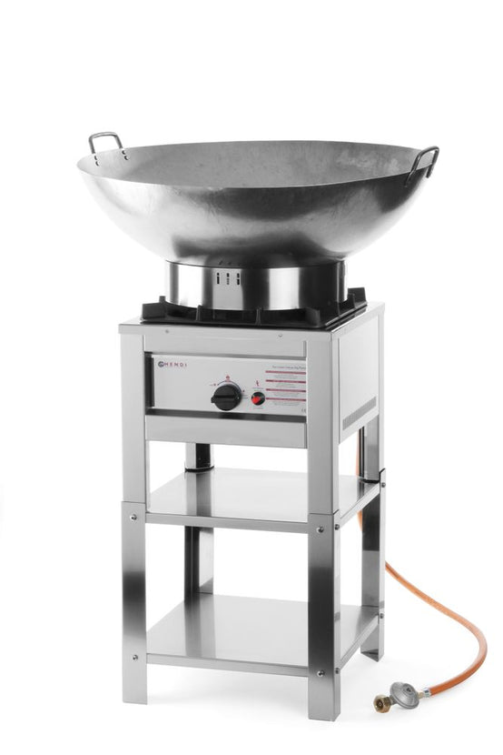 Hendi Big Flame gasbrander – hokker met regelknop voor intensief wokken
